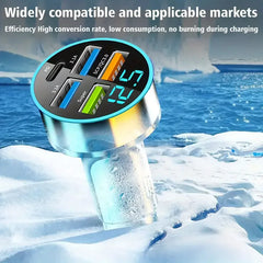 5 USB Port Super Fast Car Charger Adapter For iPhone Samsung Android Cell Phone