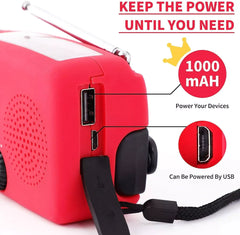 Emergency  Radio Crank Solar Hand Weather 1000mAh Power Bank Charger Flash Light