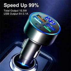 5 USB Port Super Fast Car Charger Adapter For iPhone Samsung Android Cell Phone