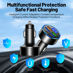 5 USB Port Super Fast Car Charger Adapter For iPhone Samsung Android Cell Phone